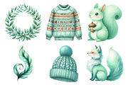 Mint Fresh Green Autumn Clipart, an Illustration by Daily.Designs (Thumbnail 5 of 5)