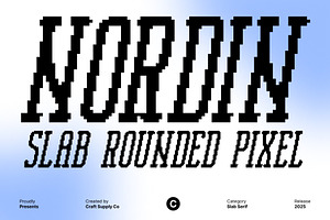 Nordin Slab Rounded Pixel, a Slab Serif Font by Craft Supply Co.