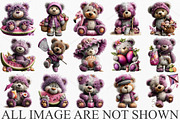 Whimsical Summer Teddy Bear Clipart, a Seasonal Illustration by Canvas Craft (Thumbnail 3 of 7)