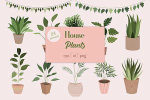House Plants Clip Art Vector & Png