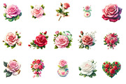 Valentine Rose Sticker clipart, an Illustration by Designworld (Thumbnail 3 of 3)