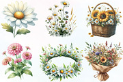 Watercolor Summer Flower Clipart, an Illustration by CraftArtStudio (Thumbnail 2 of 6)