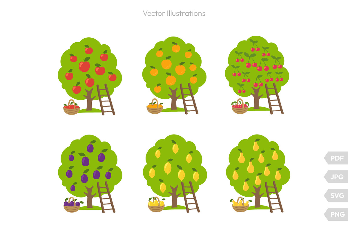 Fruit Trees Vector Set, a Graphic by Ilia Design (Photo 11 of 12)