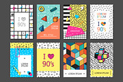 Cards, posters. Trendy design 80-90s, a Brochure Template by ExpressShop (Thumbnail 1 of 3)