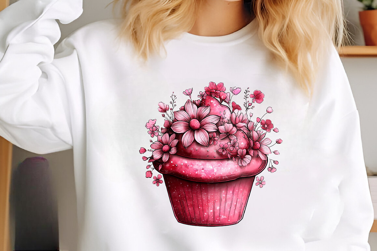 Whimsical spring cupcake clipart, an Illustration by SinaCreation (Photo 8 of 11)