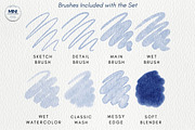 Mini Procreate Watercolor Brush Set, a Brush Add-On by Fins and Fiction (Thumbnail 2 of 5)