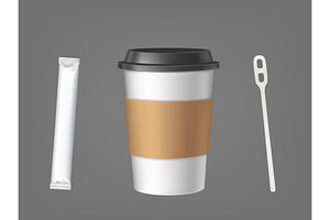 Disposable Coffee Cup With Stick And