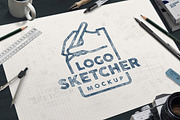 Logo Sketcher, a Pens & Pencil Mockup by g design (Thumbnail 1 of 7)