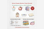 School Supply Besties Clipart Bundle, a Seasonal Illustration by Tanya Kart (Thumbnail 9 of 10)