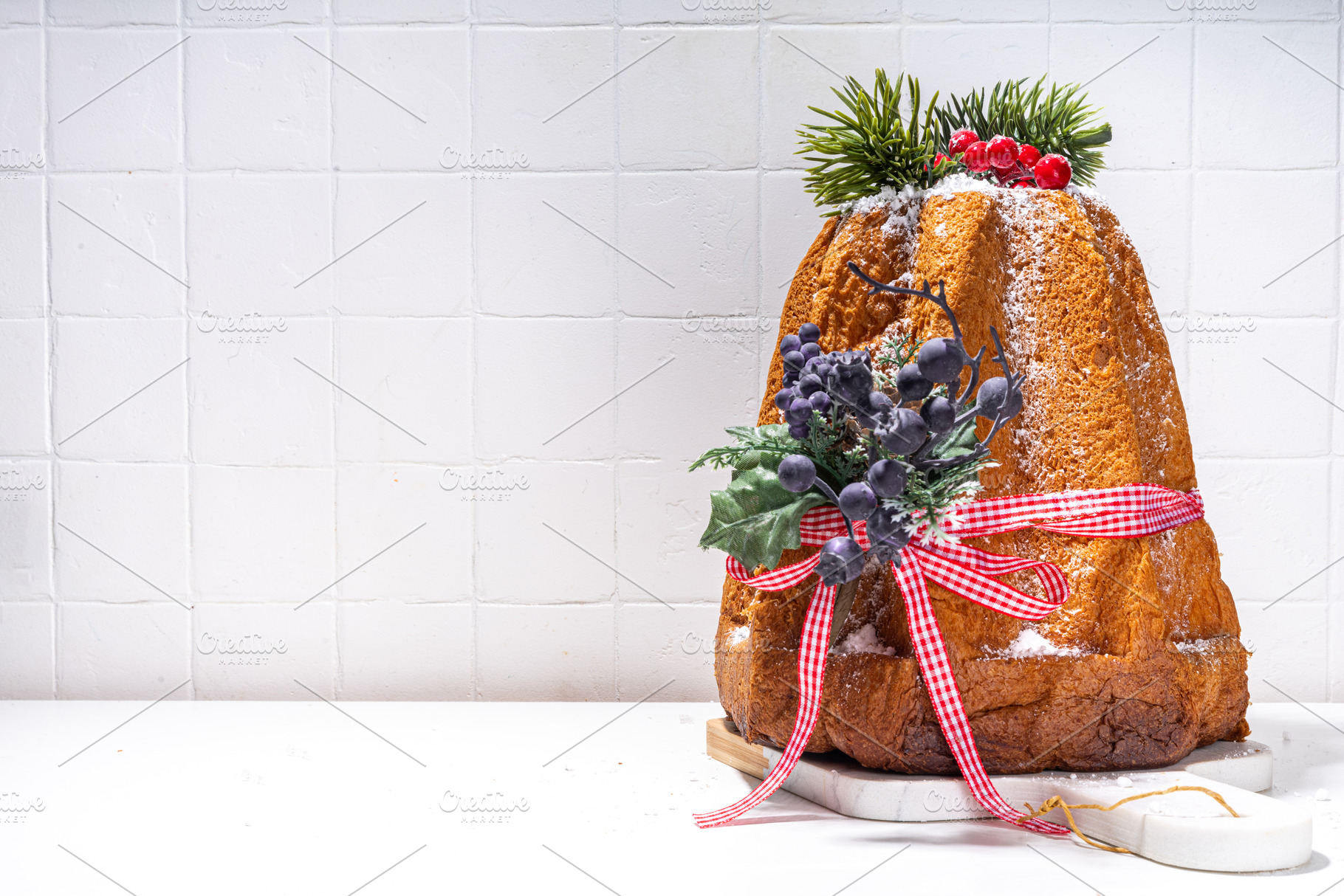 Traditional Christmas Panettone Pandoro cake, a Food & Drink Photo by Rimma