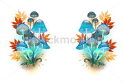 Composition with blue mushrooms, a Decorative Illustration by blackmoon9 (Thumbnail 1 of 3)