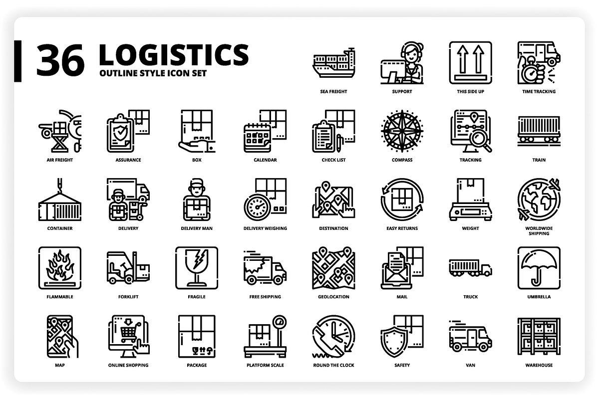 3,600 Icons x3 Styles, an Outline Icon by monkik (Photo 197 of 299)
