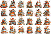 Whimsical Spring Books Stack Clipart, an Illustration by designcity5 (Thumbnail 2 of 5)