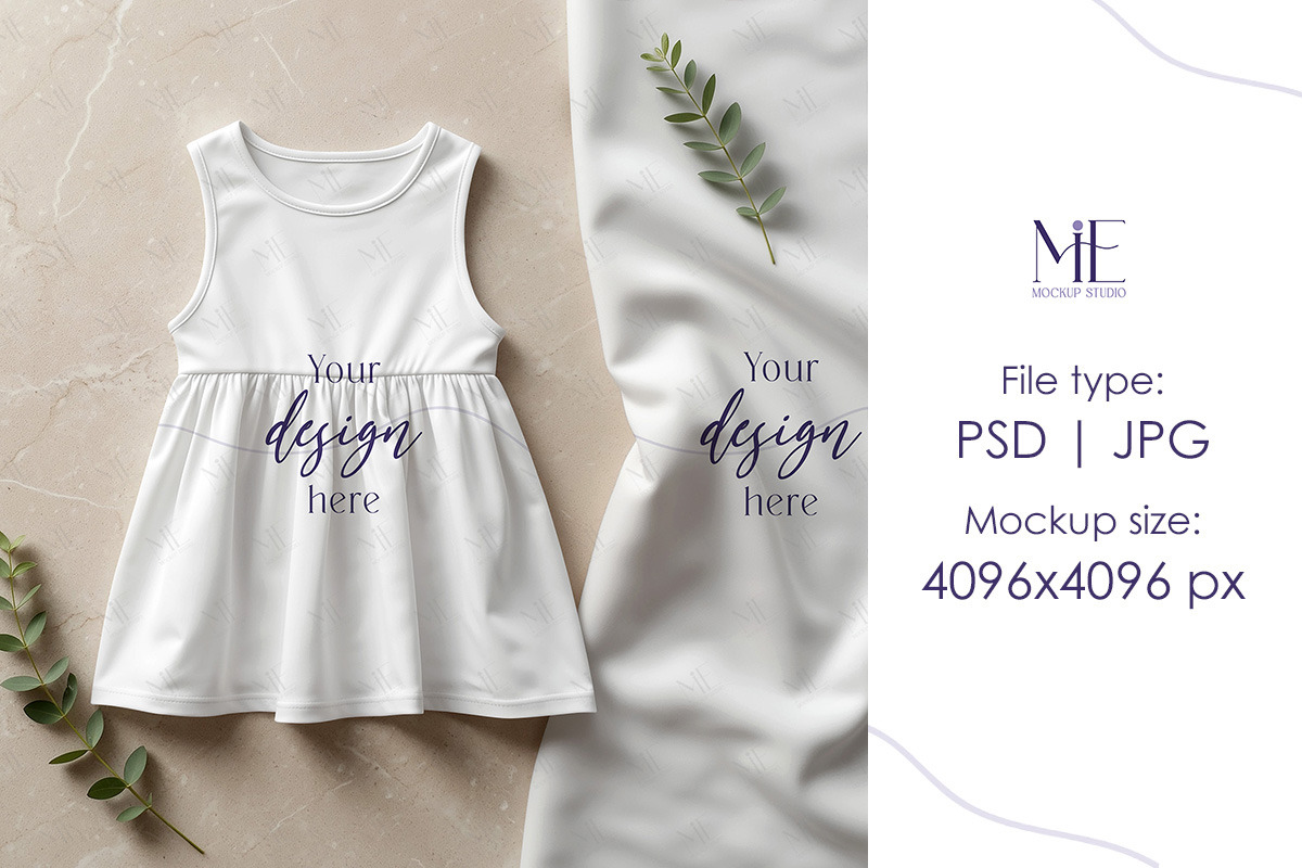Kids Dress Mockup Fabric PSD Clothin, a Shirt Mockup by Mie Mockup Studio (Photo 2 of 8)