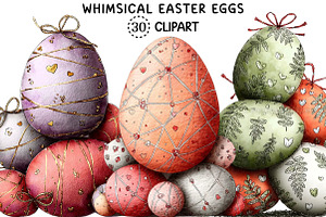 Whimsical Easter Eggs Png Clipart, an Illustration by Creative Art
