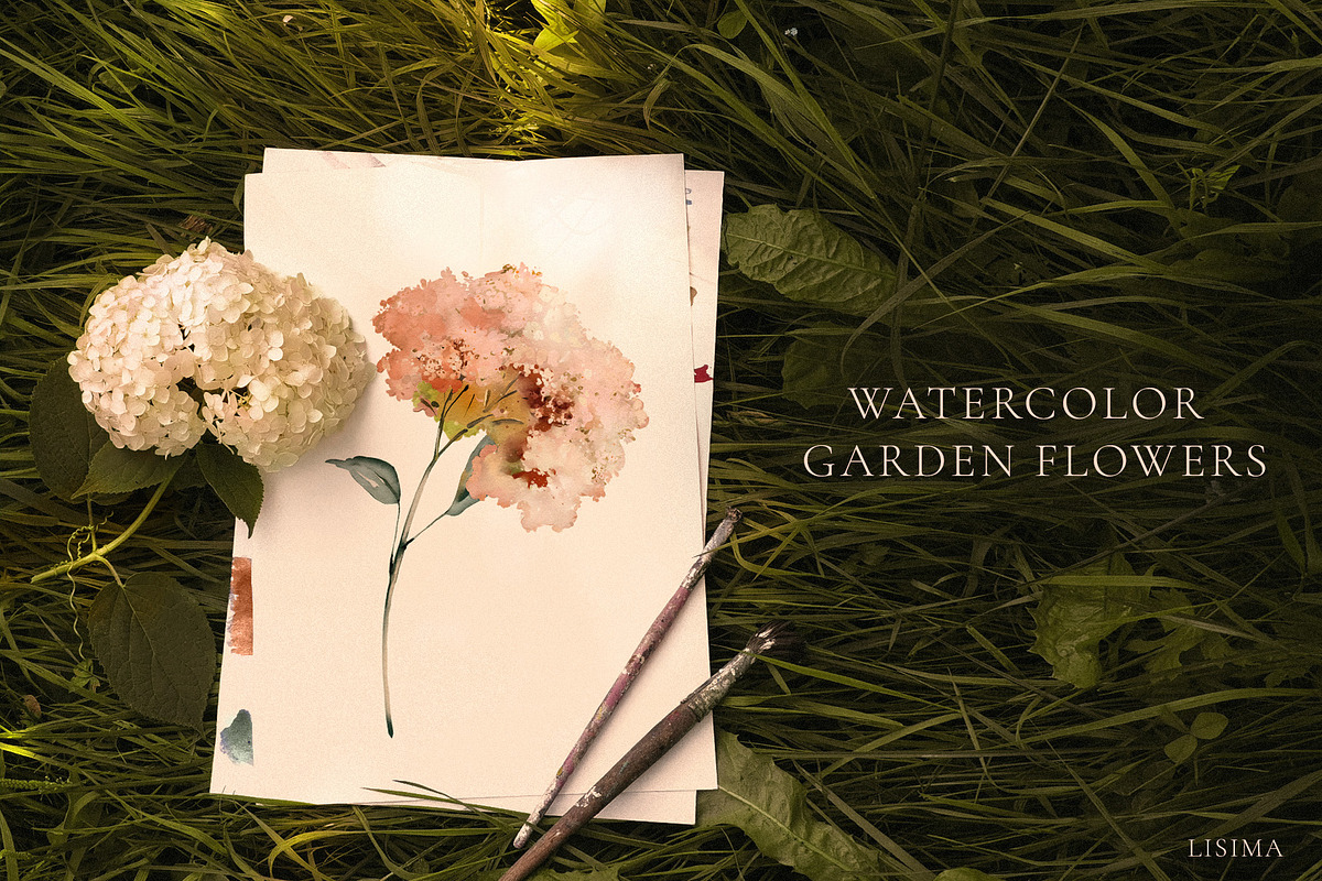 Watercolor Garden Flowers, a Decorative Illustration by Lisima (Photo 10 of 25)