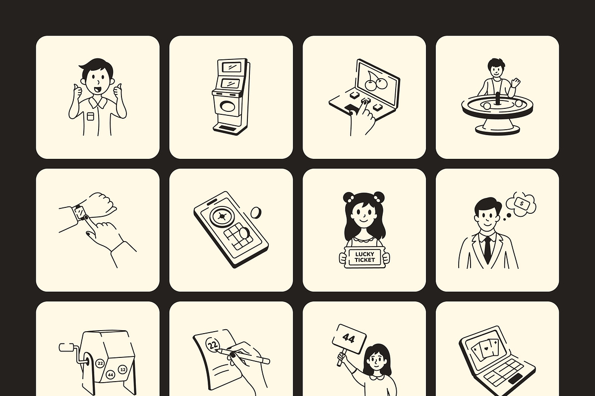 Lotto Game Doodle Icon Set, an Outline Icon by Vectors Market (Photo 8 of 8)
