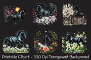 Spring black horse clipart, an Illustration by RobertsArt (Thumbnail 7 of 7)