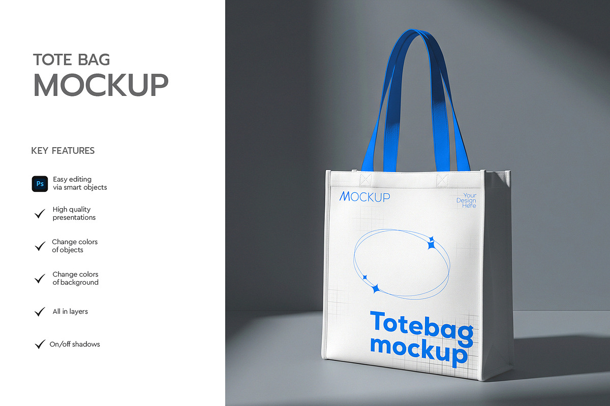 Minimal Hanging Tote Bag Mockup, a Product Mockup by graphypix (Photo 2 of 4)