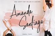 Amanda Santiago, a Script Font by Runsell Studio (Thumbnail 1 of 11)
