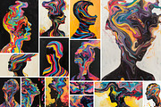 74 Paint splash faces, a Person Illustration by Handmadefont (Thumbnail 8 of 12)