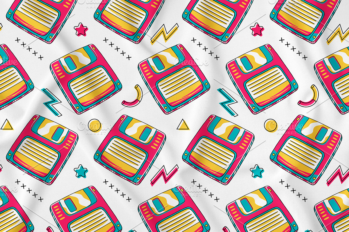 90's Vibe Floppy Disk Pattern, a Pattern Graphic by MEDZ (Photo 1 of 3)