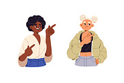 People pointing with finger set, a Person Illustration by PaperTrident (Thumbnail 4 of 7)