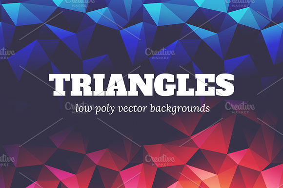 Triangles: 12 Low Poly Backgrounds preview 5