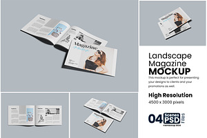 Landscape Brochure / book Mockup, a Books & Magazine Mockup by bimockup