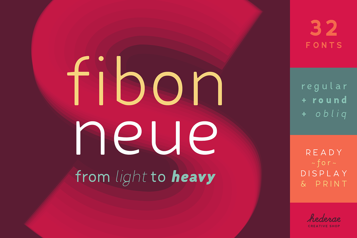 Fibon Neue Family, a Sans Serif Font by Hederae Type Foundry (Photo 1 of 5)