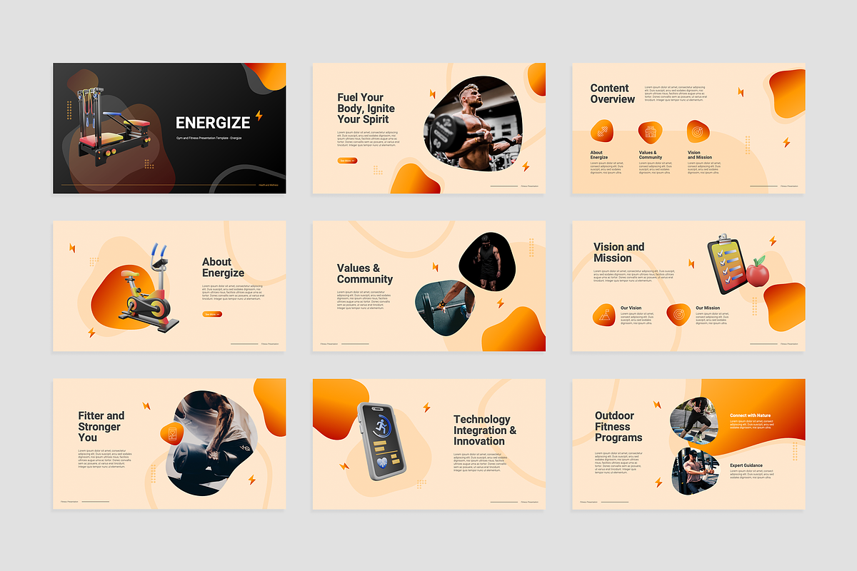 Gym Google Slides Presentation, a Presentation Template by Flat Icons (Photo 5 of 7)