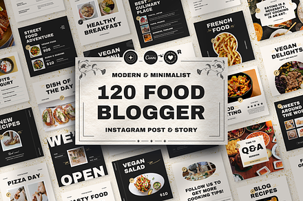120 Food Instagram Template Canva, a Social Media Template by Branding Victory STD