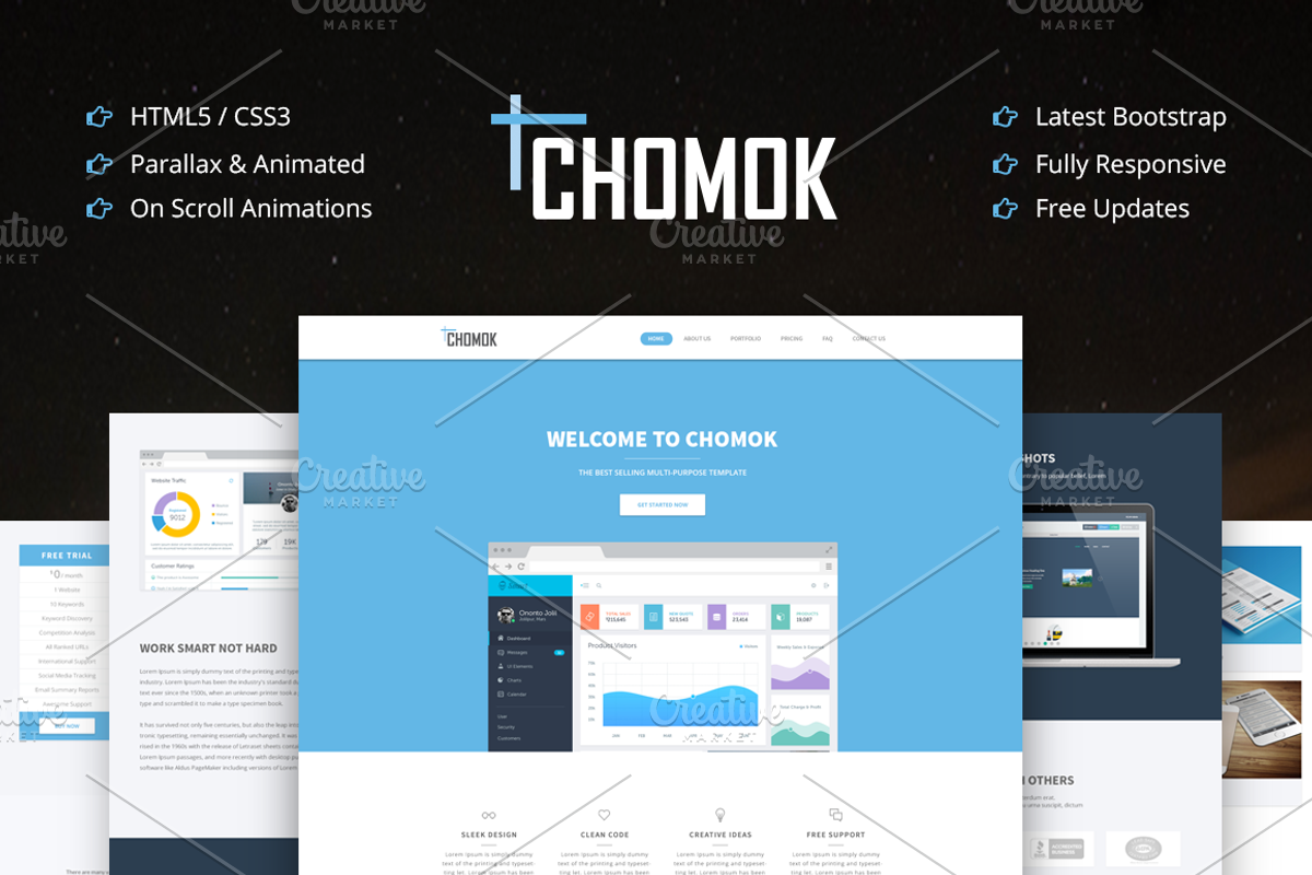 Chomok - Html5 Multipurpose One Page, a HTML Template by Pentaclay