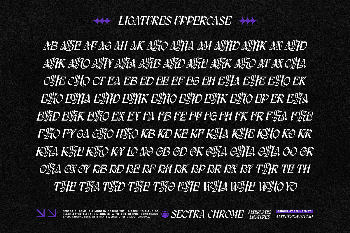 Sectra Chrome Typeface, a Blackletter Font by alit design (Photo 16 of 17)