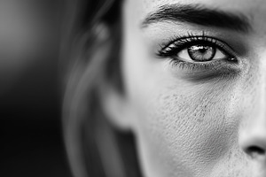 Black and white close up of a female, a Person Photo by MistyDay