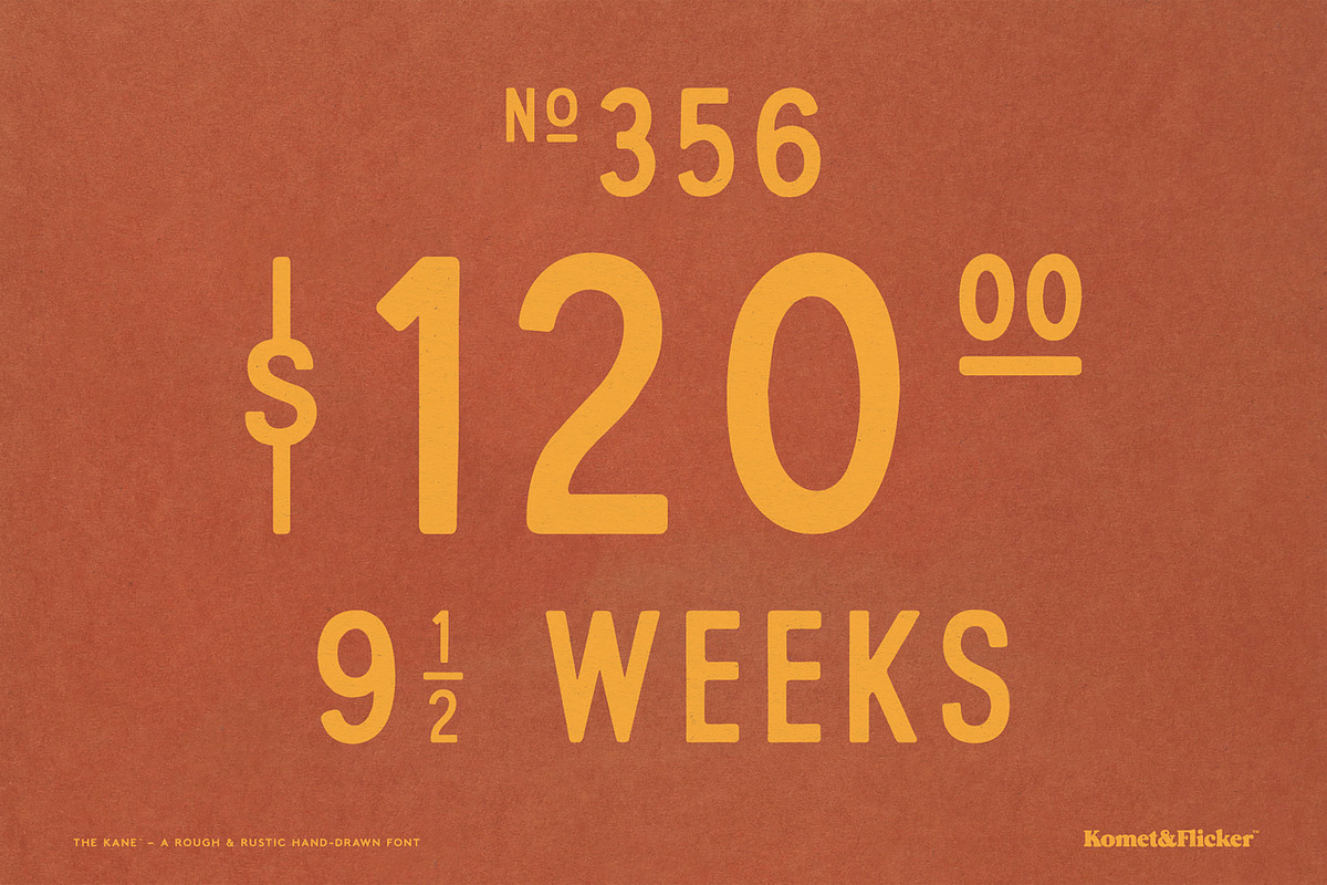 The KANE - A Rough & Rustic Font, a Sans Serif Font by Komet & Flicker (Photo 6 of 15)