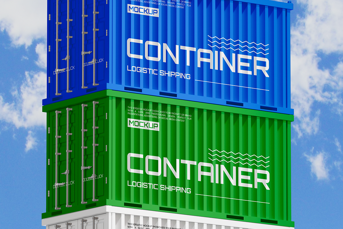 Logistic Shipping Container Mockup, a Cups & Container Mockup by Permadi Creative (Photo 3 of 3)