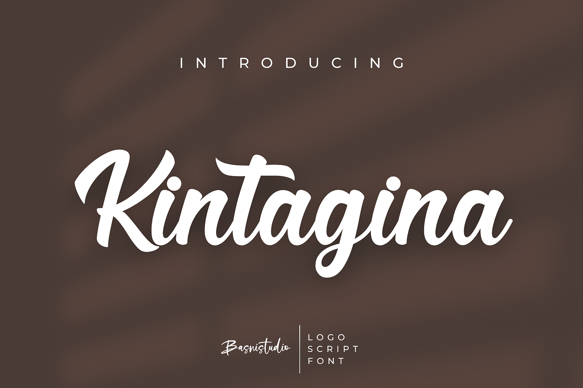 Kintagina Logo Script Font, a Script Font by Basnistudio (Photo 1 of 11)