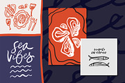 Seafood Menu | Hand drawn clipart, a Food Illustration by Favete Art (Thumbnail 5 of 9)