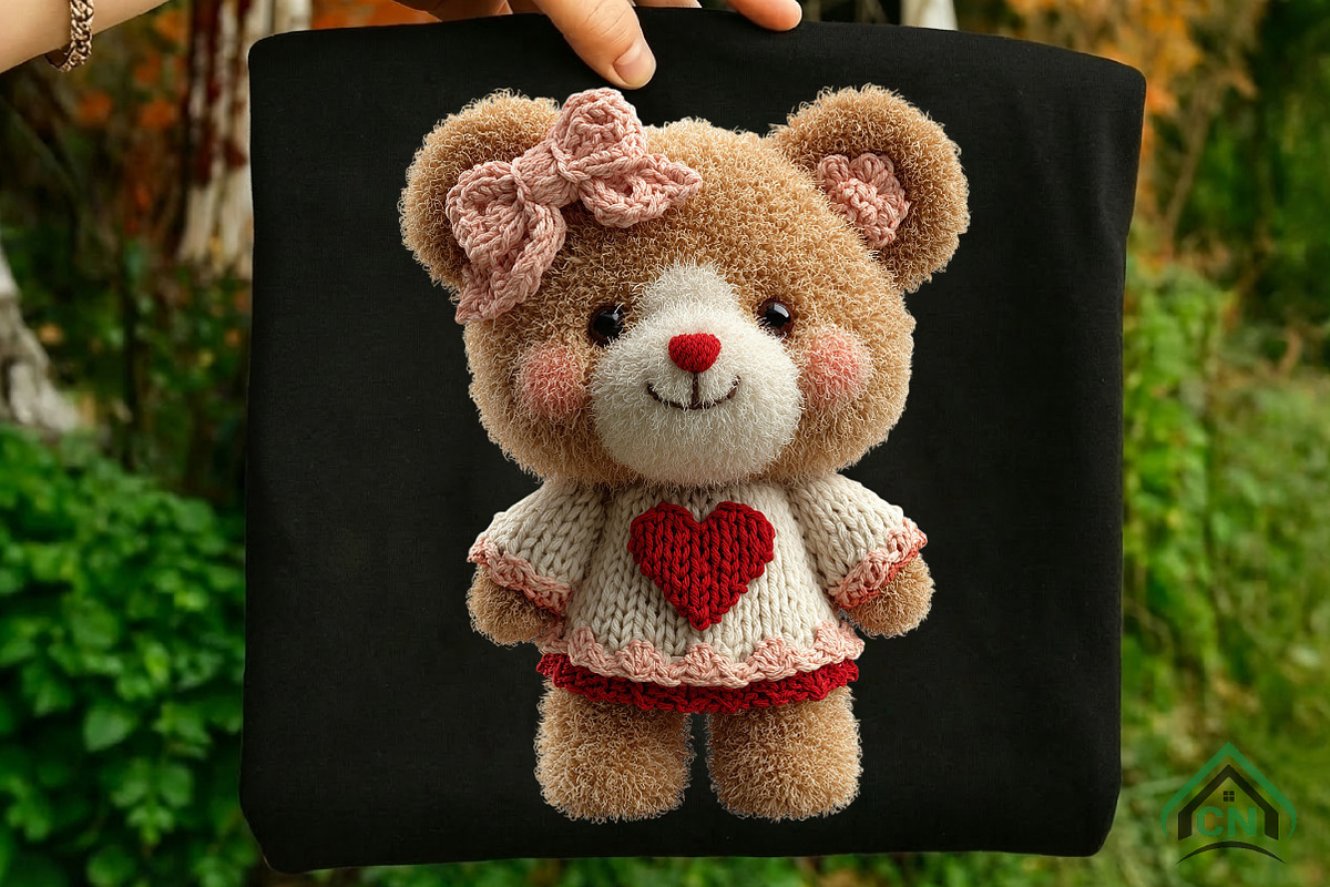 Faux Yarn Valentine's Day Teddy Bear, an Illustration by Craft Nest (Photo 1 of 5)