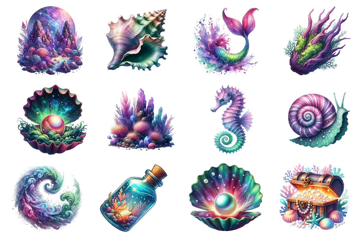 Magical Ocean Sublimation Clipart, an Illustration by Dream Creation (Photo 3 of 4)