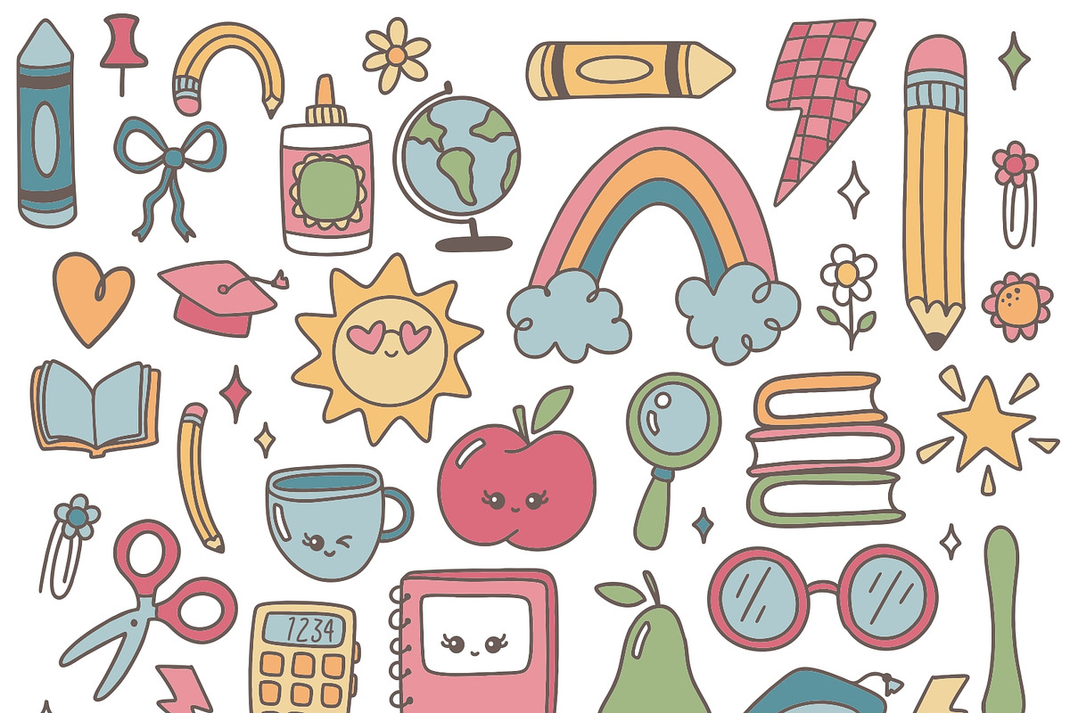 Retro School PNG SVG Clipart, an Object Illustration by Huckleberry Hearts (Photo 1 of 4)
