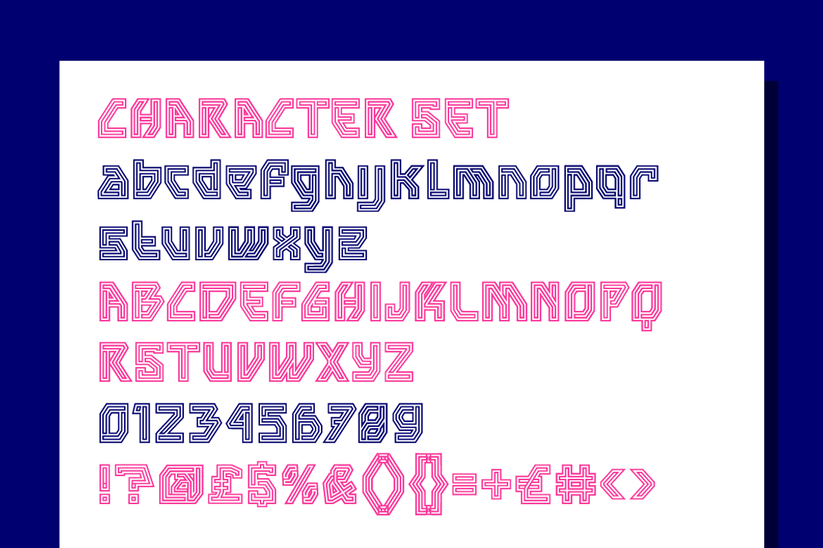 Hexaline Multiline Tech Font, a Font by PutraCetol Studio (Photo 5 of 5)