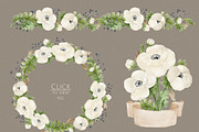 Watercolor anemones. Floral set, an Illustration by NataliVA (Thumbnail 4 of 4)