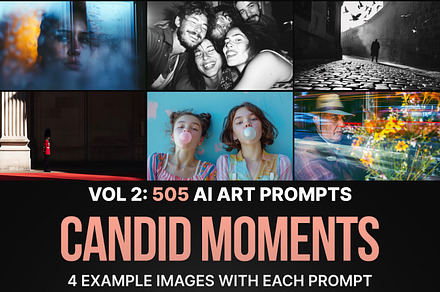 505 Ai Art Candid Moments Prompts, an Illustration by Sevenstyles