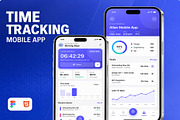 Time Tracker Productivity Mobile App, an UI Kit Template by Lumina_ui_ux202 (Thumbnail 1 of 7)