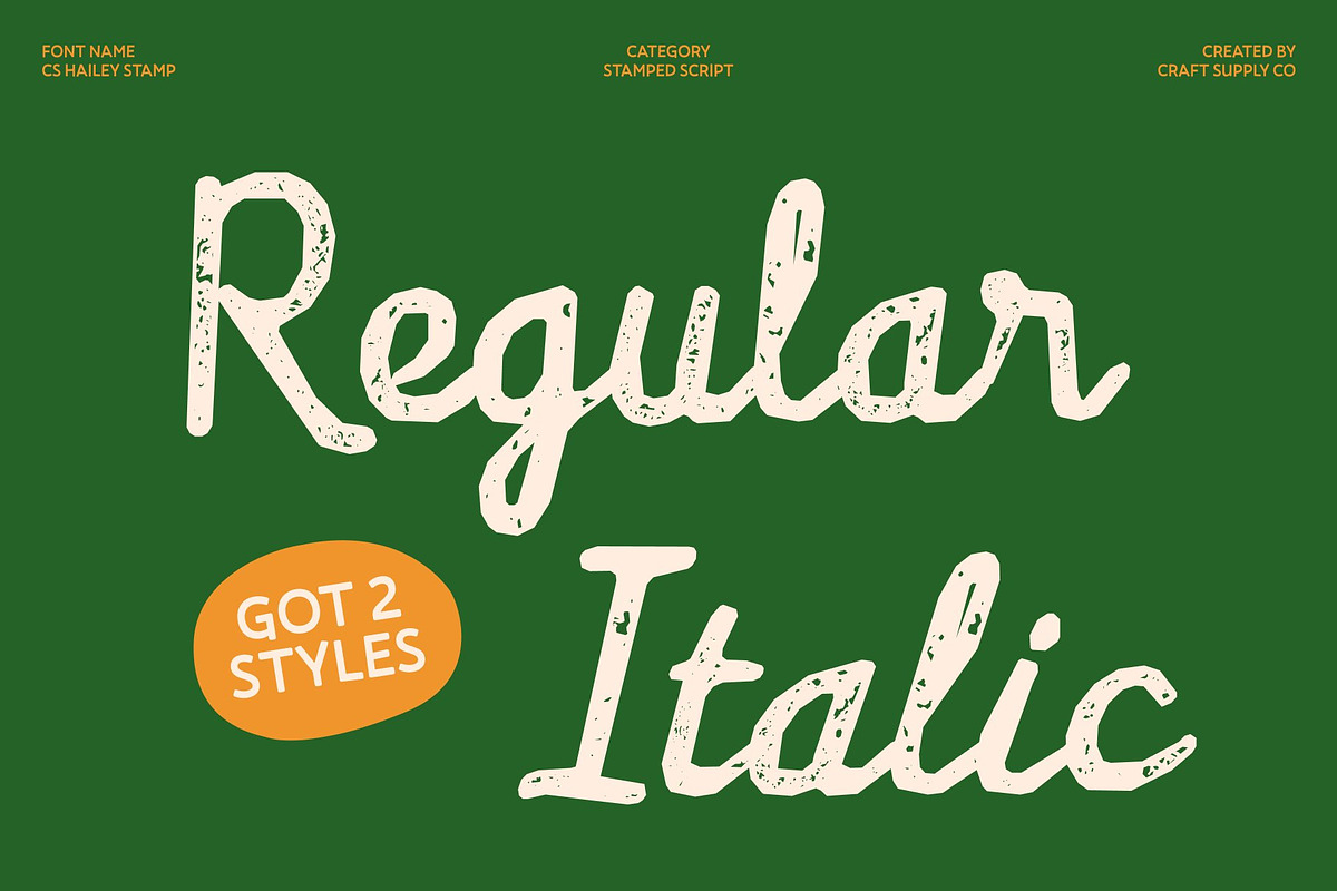 CS Hailey Stamp, a Script Font by Craft Supply Co. (Photo 3 of 8)