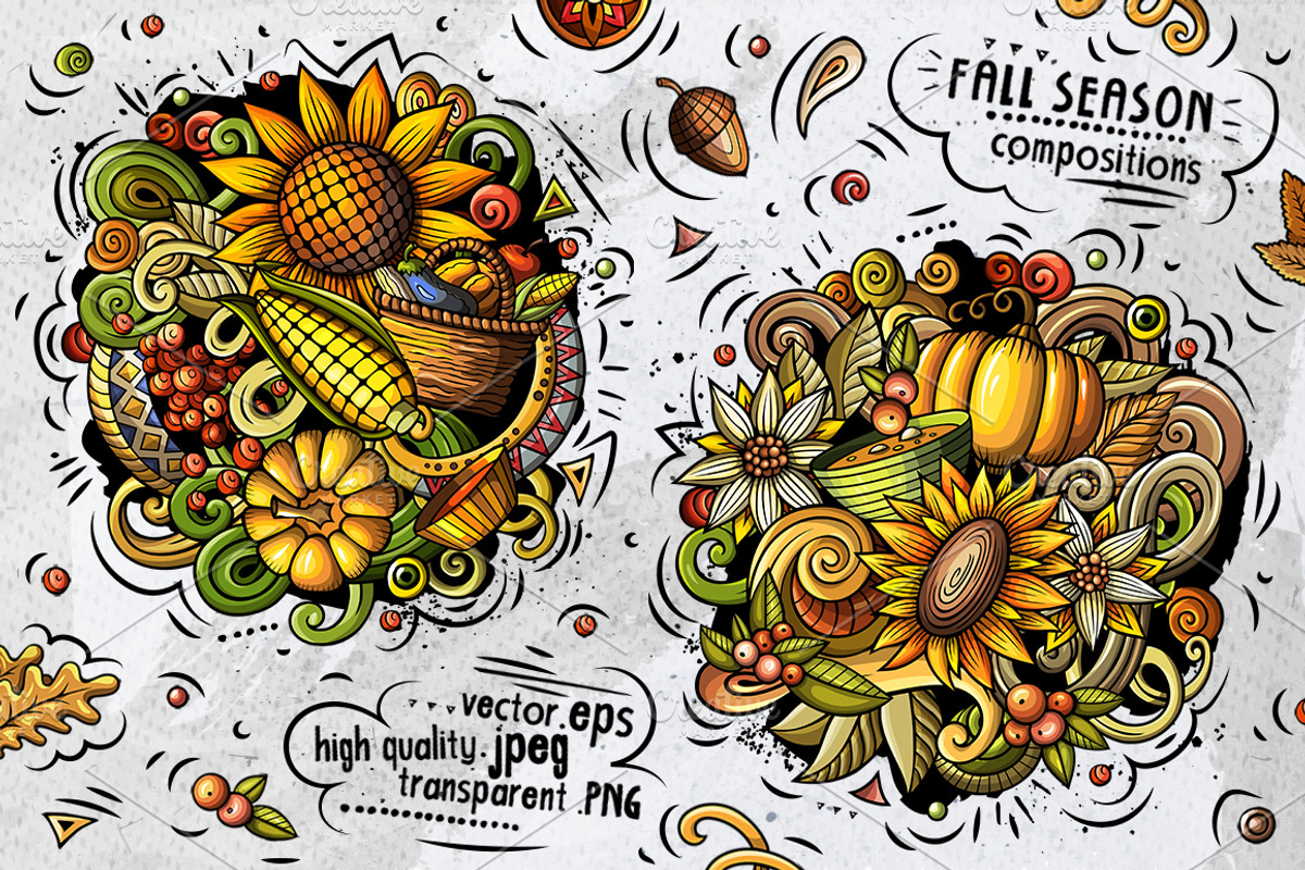 Autumn Cartoon Doodle Big Pack, a Decorative Illustration by BALABOLKA (Photo 10 of 10)