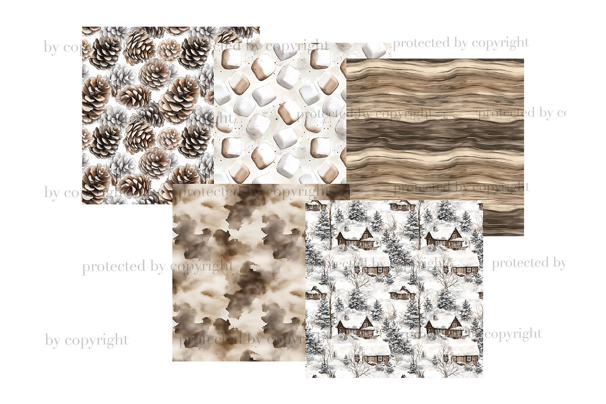 Cozy Cabin Pattern | Winter Pattern, a Pattern Graphic by GlamArtZhanna (Photo 4 of 4)