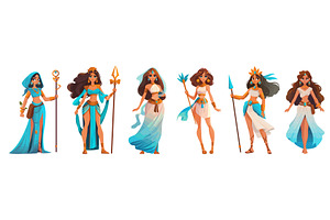 Goddesses cartoon set. Goddess, an Object Illustration by Stock-Smart-Start